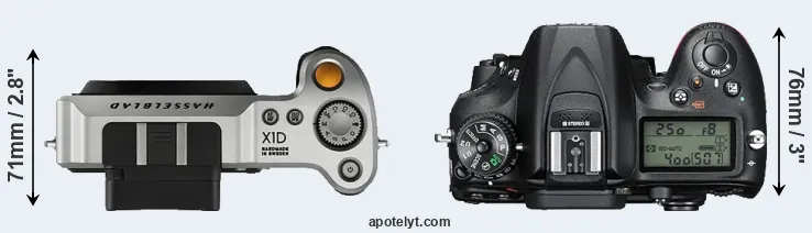 Compare X1D versus D7200 top