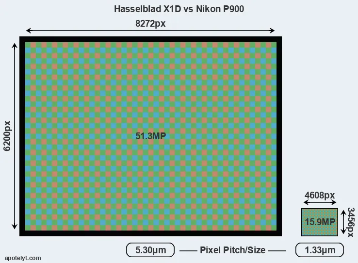 X1D versus P900 MP