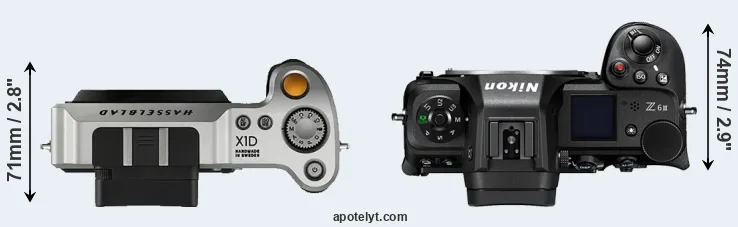Compare X1D versus Z6 III top