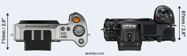 Compare X1D versus Z7 top