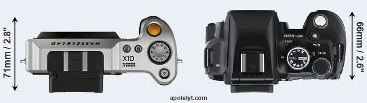 Compare X1D versus E-500 top