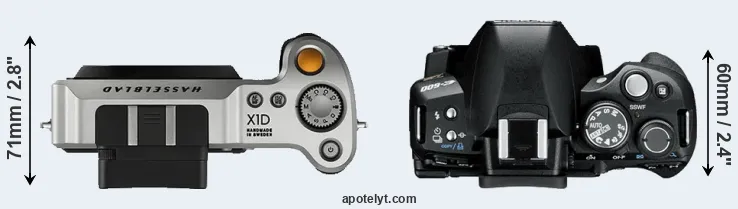 Compare X1D versus E-600 top