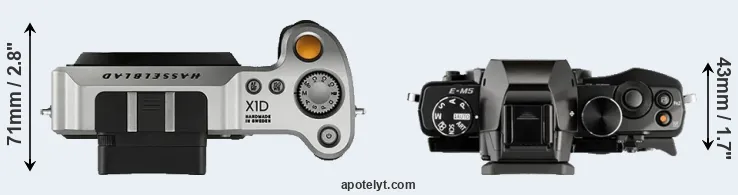 Compare X1D versus E-M5 top