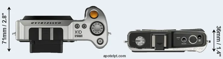 Compare X1D versus E-P2 top