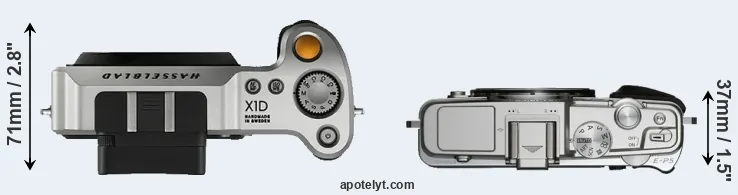 Compare X1D versus E-P5 top