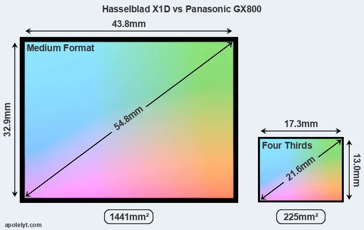 Hasselblad X1D and Panasonic GX800 sensor measures