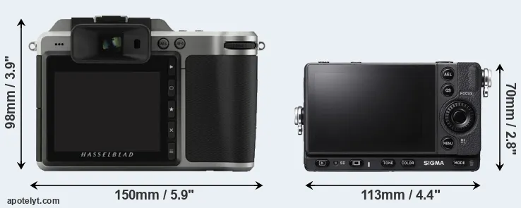 Comparison X1D or fp L rear