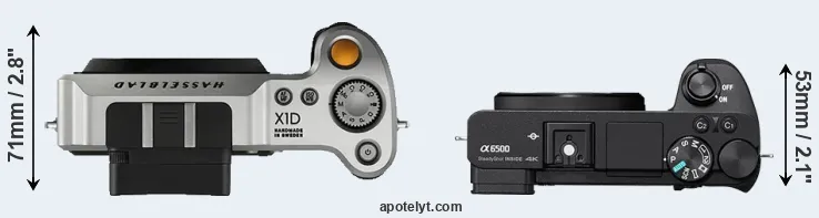 Compare X1D versus A6500 top
