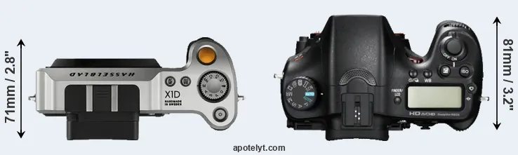 Compare X1D versus A77 top