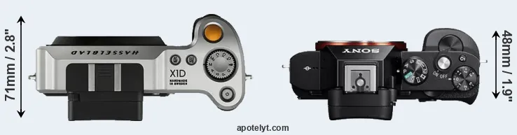 Compare X1D versus A7R top