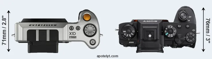 Compare X1D versus A9 II top