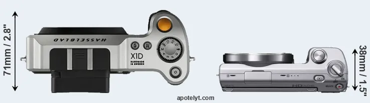 Compare X1D versus NEX-5 top