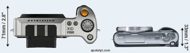 Compare X1D versus NEX-C3 top