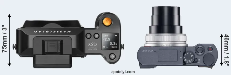 Compare X2D 100C versus C-LUX top