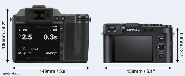 Comparison X2D 100C or D-LUX 8 rear