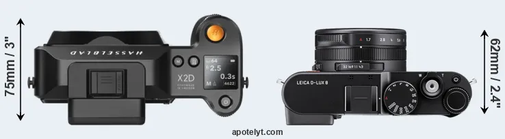 Compare X2D 100C versus D-LUX 8 top