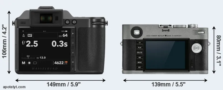 Comparison X2D 100C or M-E Typ 240 rear