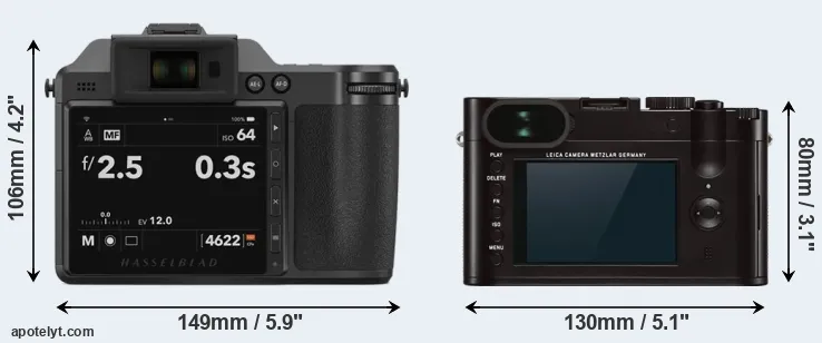 Comparison X2D 100C or Q Typ 116 rear