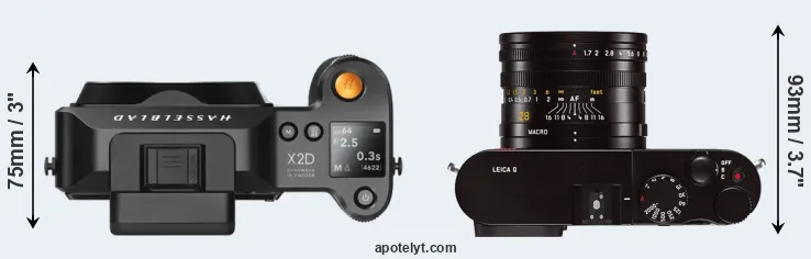 Compare X2D 100C versus Q Typ 116 top