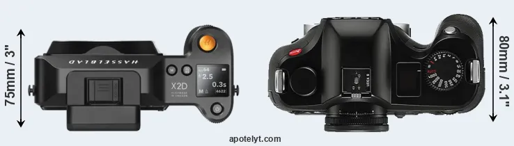 Compare X2D 100C versus S Typ 006 top