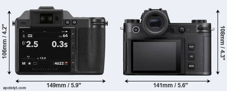 Comparison X2D 100C or Leica SL3-S rear