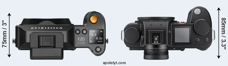 Compare X2D 100C versus Leica SL3-S top