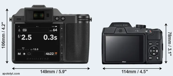 Comparison X2D 100C or B500 rear