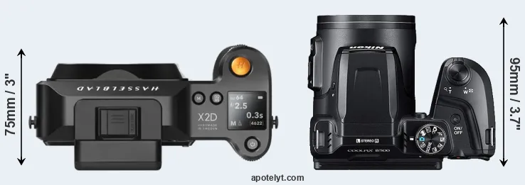 Compare X2D 100C versus B500 top