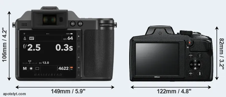 Comparison X2D 100C or B600 rear