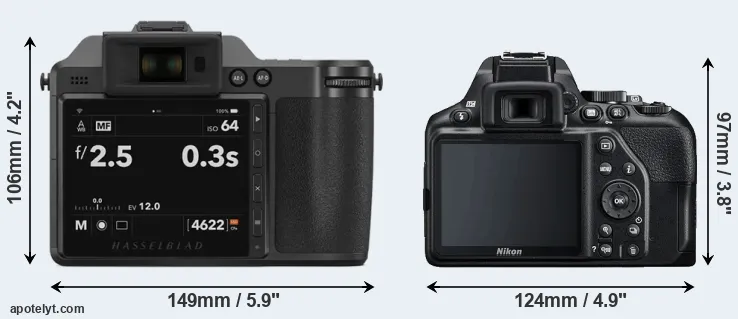 Comparison X2D 100C or D3500 rear