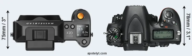 Compare X2D 100C versus D750 top