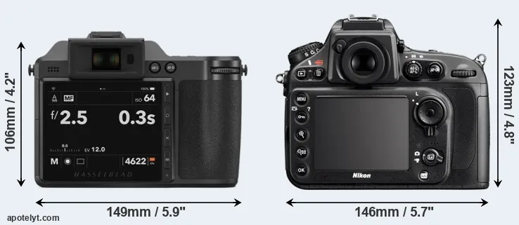 Comparison X2D 100C or D800E rear