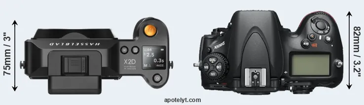 Compare X2D 100C versus D800E top