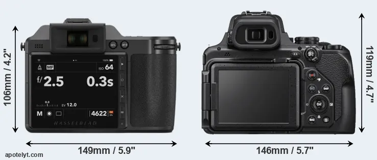 Comparison X2D 100C or P1000 rear