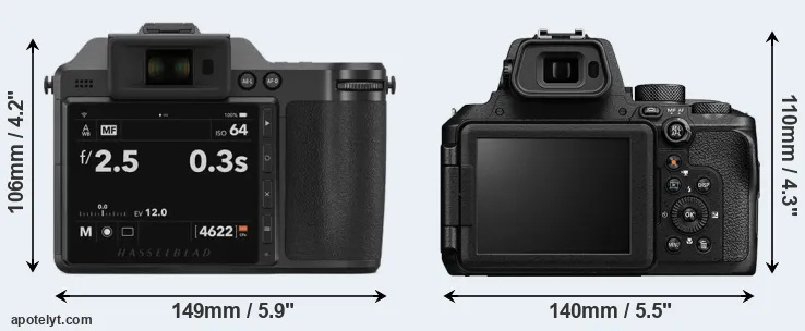 Comparison X2D 100C or P950 rear
