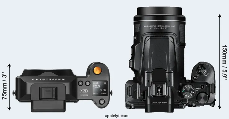 Compare X2D 100C versus P950 top