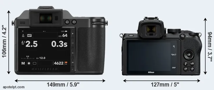 Comparison X2D 100C or Z50 rear