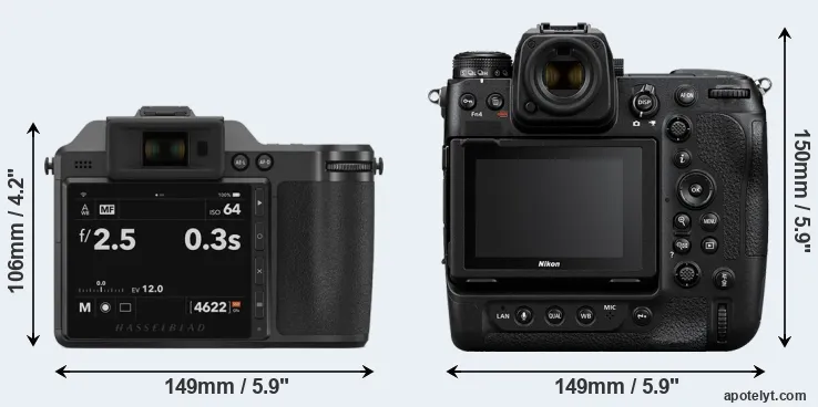 Comparison X2D 100C or Z9 rear