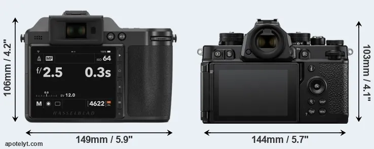 Comparison X2D 100C or Zf rear