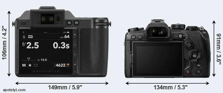 Comparison X2D 100C or E-M1 III rear
