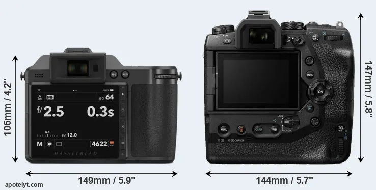 Comparison X2D 100C or E-M1X rear