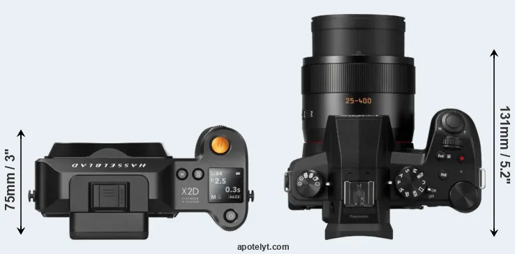 Compare X2D 100C versus FZ1000 II top