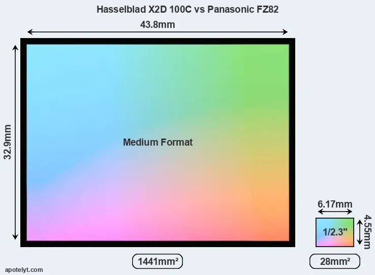 Hasselblad X2D 100C and Panasonic FZ82 sensor measures