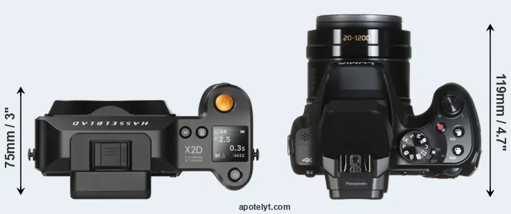 Compare X2D 100C versus FZ82 top