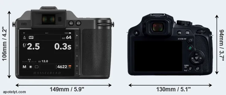 Comparison X2D 100C or FZ82D rear