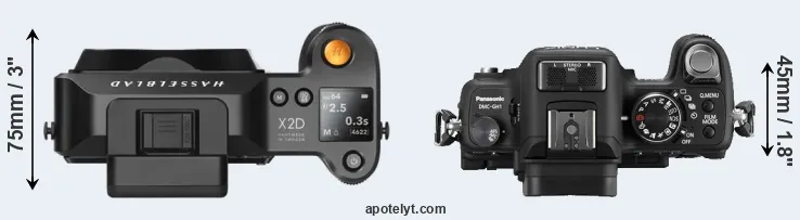 Compare X2D 100C versus GH1 top