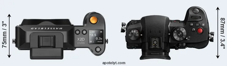 Compare X2D 100C versus GH5 II top