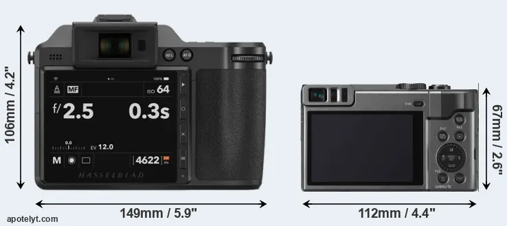 Comparison X2D 100C or TZ90 rear