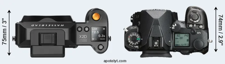 Compare X2D 100C versus K-3 III top