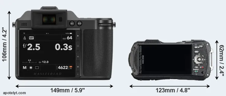 Comparison X2D 100C or WG-60 rear